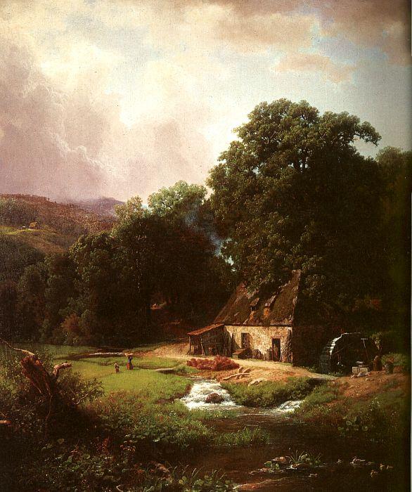 Bierstadt, Albert The Old Mill Sweden oil painting art